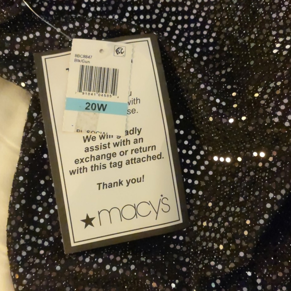 B Darlin Plus Size Sequin Dress in Black Gunmetal - Picture 5 of 9